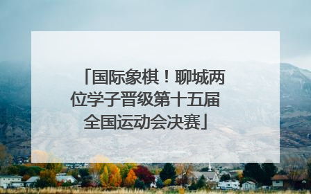 国际象棋！聊城两位学子晋级第十五届全国运动会决赛