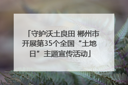 守护沃土良田 郴州市开展第35个全国“土地日”主题宣传活动