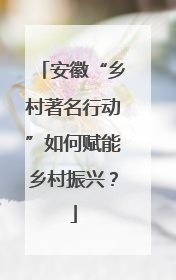 安徽“乡村著名行动”如何赋能乡村振兴？