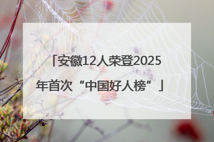 安徽12人荣登2025年首次“中国好人榜”