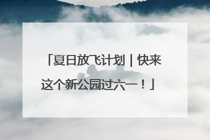 夏日放飞计划｜快来这个新公园过六一！