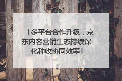 多平台合作升级，京东内容营销生态持续深化种收协同效率