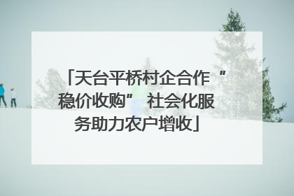 天台平桥村企合作“稳价收购” 社会化服务助力农户增收