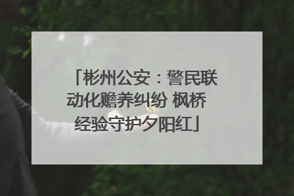 彬州公安：警民联动化赡养纠纷 枫桥经验守护夕阳红