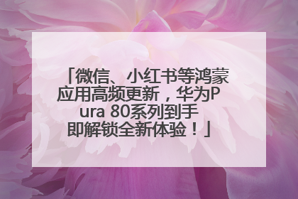 微信、小红书等鸿蒙应用高频更新，华为Pura 80系列到手即解锁全新体验！