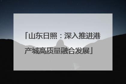 山东日照：深入推进港产城高质量融合发展