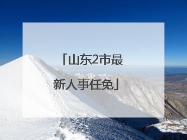 山东2市最新人事任免