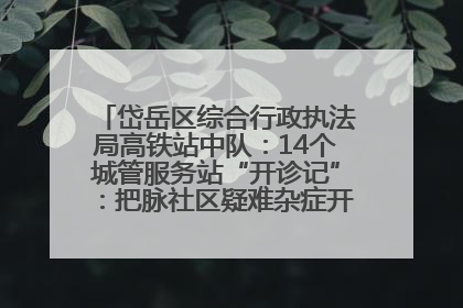 岱岳区综合行政执法局高铁站中队：14个城管服务站“开诊记”：把脉社区疑难杂症开出治理良方