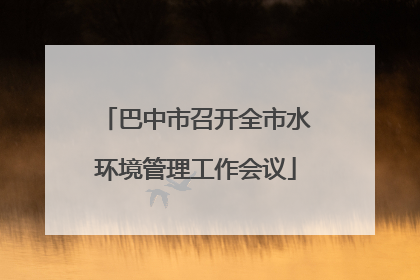 巴中市召开全市水环境管理工作会议