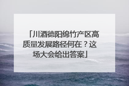 川酒德阳绵竹产区高质量发展路径何在？这场大会给出答案