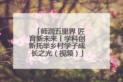 师润五里界 匠育新未来丨学科创新托举乡村学子成长之光（视频）
