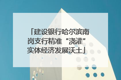 建设银行哈尔滨南岗支行精准“浇灌”实体经济发展沃土