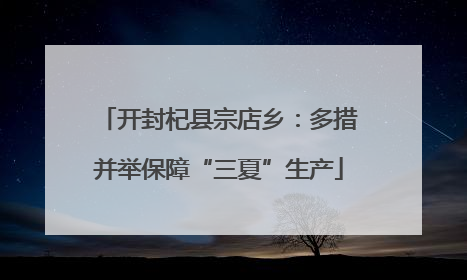 开封杞县宗店乡：多措并举保障“三夏”生产