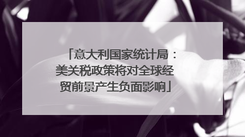 意大利国家统计局：美关税政策将对全球经贸前景产生负面影响