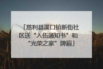 慈利县溪口镇新街社区送“入伍通知书”和“光荣之家”牌匾