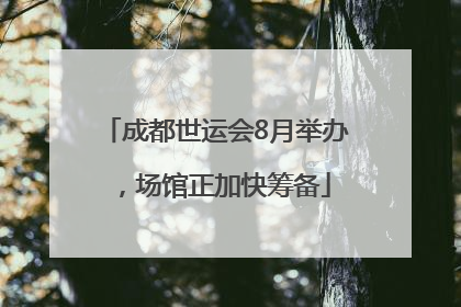 成都世运会8月举办，场馆正加快筹备
