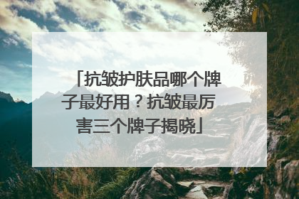 抗皱护肤品哪个牌子最好用？抗皱最厉害三个牌子揭晓