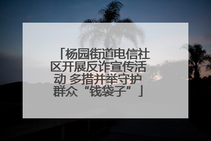 杨园街道电信社区开展反诈宣传活动 多措并举守护群众“钱袋子”