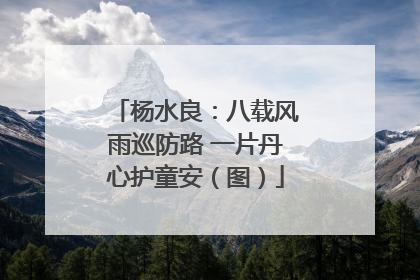 杨水良：八载风雨巡防路 一片丹心护童安（图）