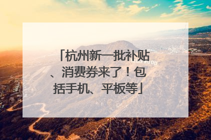 杭州新一批补贴、消费券来了！包括手机、平板等