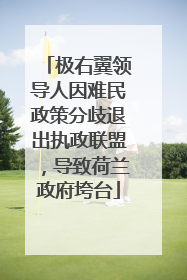 极右翼领导人因难民政策分歧退出执政联盟，导致荷兰政府垮台