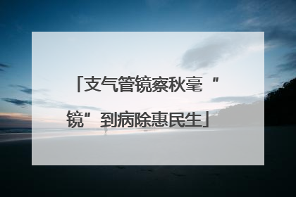 支气管镜察秋毫“镜”到病除惠民生