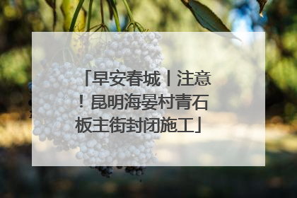 早安春城丨注意！昆明海晏村青石板主街封闭施工