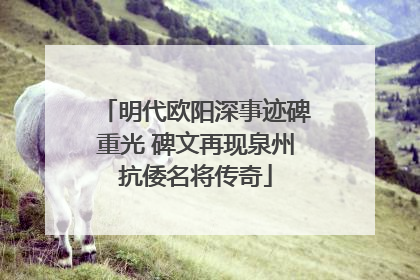 明代欧阳深事迹碑重光 碑文再现泉州抗倭名将传奇