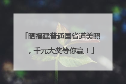 晒福建普通国省道美照，千元大奖等你赢！