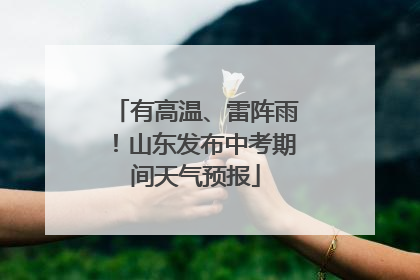 有高温、雷阵雨！山东发布中考期间天气预报