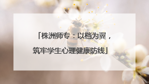 株洲师专：以档为翼，筑牢学生心理健康防线