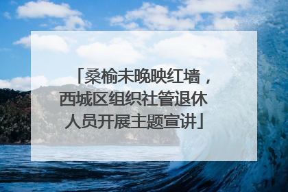 桑榆未晚映红墙，西城区组织社管退休人员开展主题宣讲