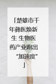 楚雄市千年彝医焕新生 生物医药产业跑出“加速度”