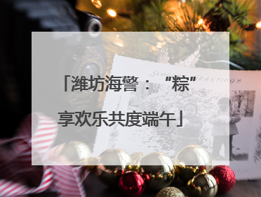 潍坊海警：“粽”享欢乐共度端午