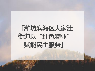潍坊滨海区大家洼街道以“红色物业”赋能民生服务