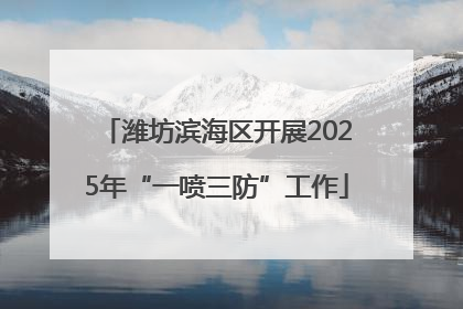 潍坊滨海区开展2025年“一喷三防”工作