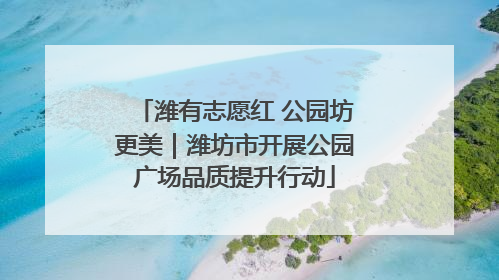 潍有志愿红 公园坊更美｜潍坊市开展公园广场品质提升行动