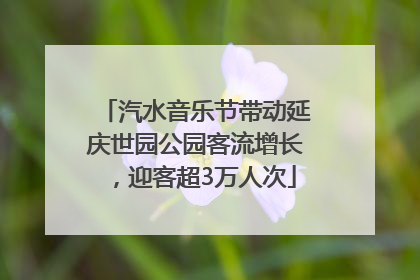 汽水音乐节带动延庆世园公园客流增长，迎客超3万人次