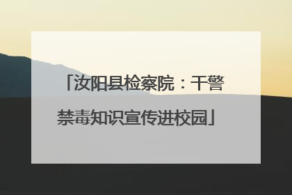 汝阳县检察院：干警禁毒知识宣传进校园