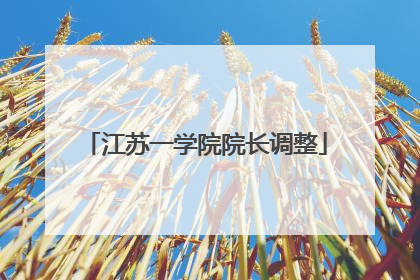 江苏一学院院长调整