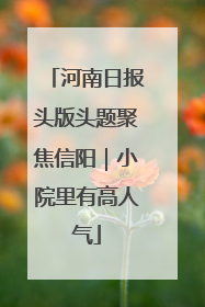 河南日报头版头题聚焦信阳｜小院里有高人气