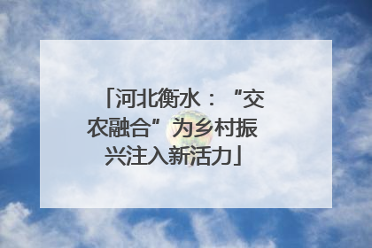 河北衡水：“交农融合”为乡村振兴注入新活力