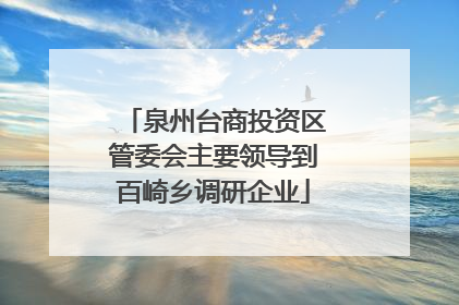 泉州台商投资区管委会主要领导到百崎乡调研企业