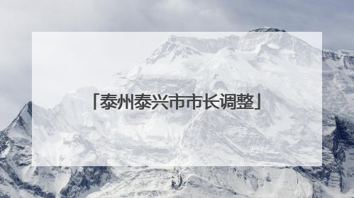 泰州泰兴市市长调整