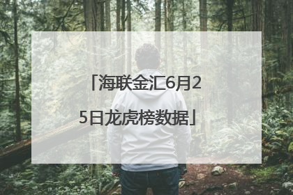 海联金汇6月25日龙虎榜数据