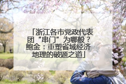浙江各市党政代表团“串门”为哪般？鲍金：重塑省域经济地理的破题之道