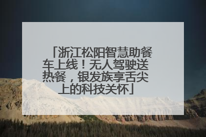 浙江松阳智慧助餐车上线！无人驾驶送热餐，银发族享舌尖上的科技关怀