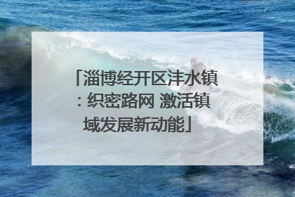 淄博经开区沣水镇：织密路网 激活镇域发展新动能