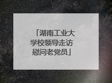 湖南工业大学校领导走访慰问老党员