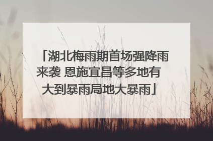 湖北梅雨期首场强降雨来袭 恩施宜昌等多地有大到暴雨局地大暴雨